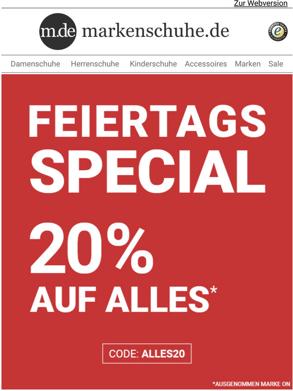 Nur heute: 20% auf alles!*