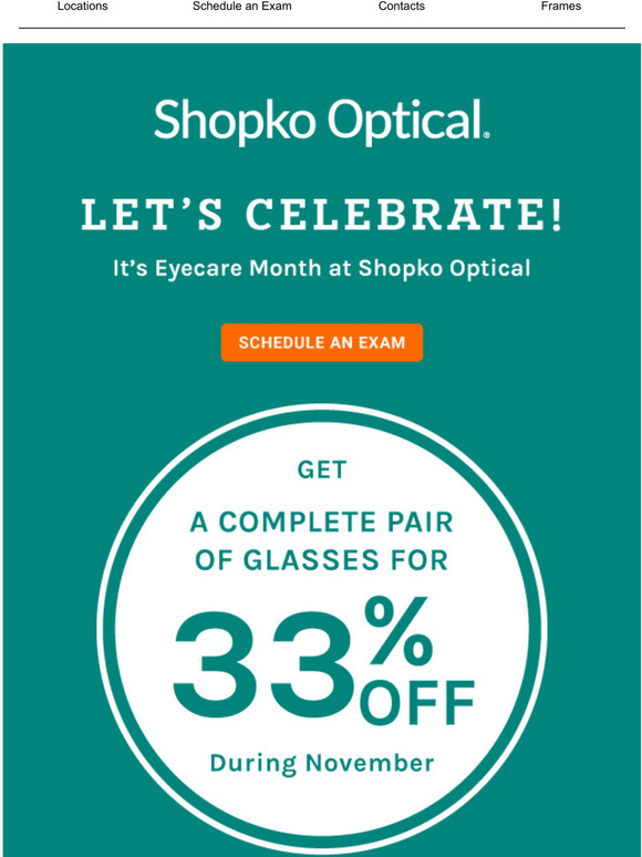 Shopko Optical Get 33 off a Complete Pair to Celebrate Eyecare Month