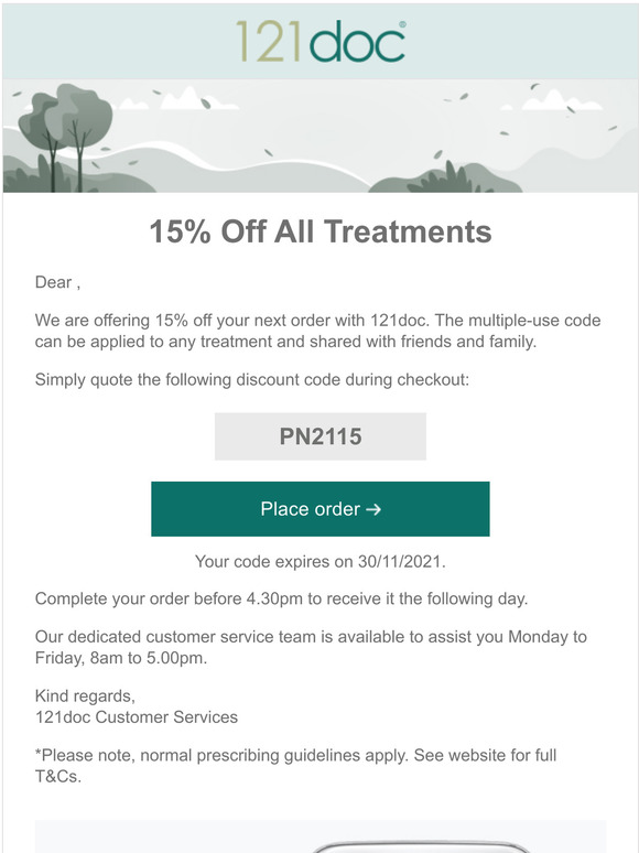 15% Off All Treatments