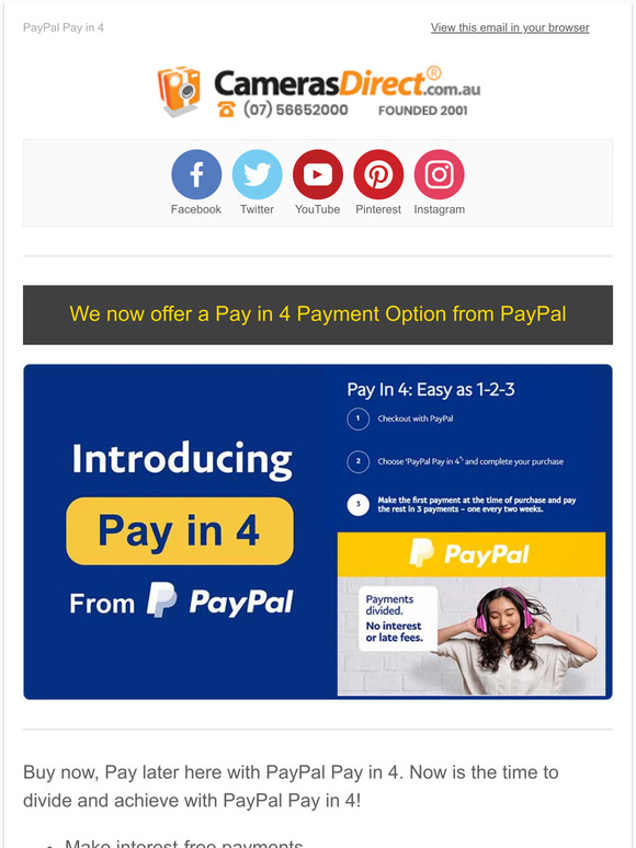 We now offer a pay in 4 payment option