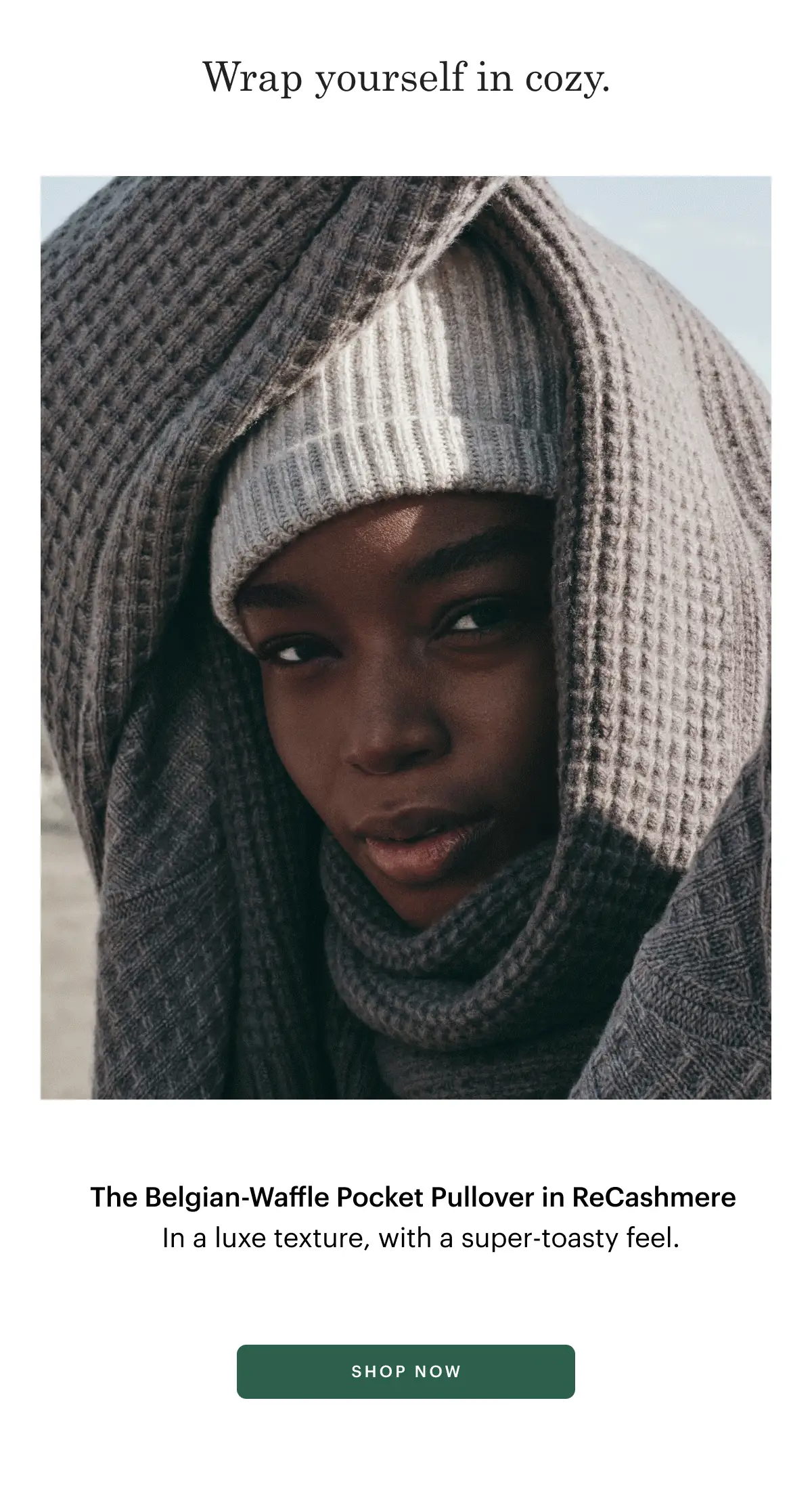 The Belgian-Waffle Pocket Pullover.