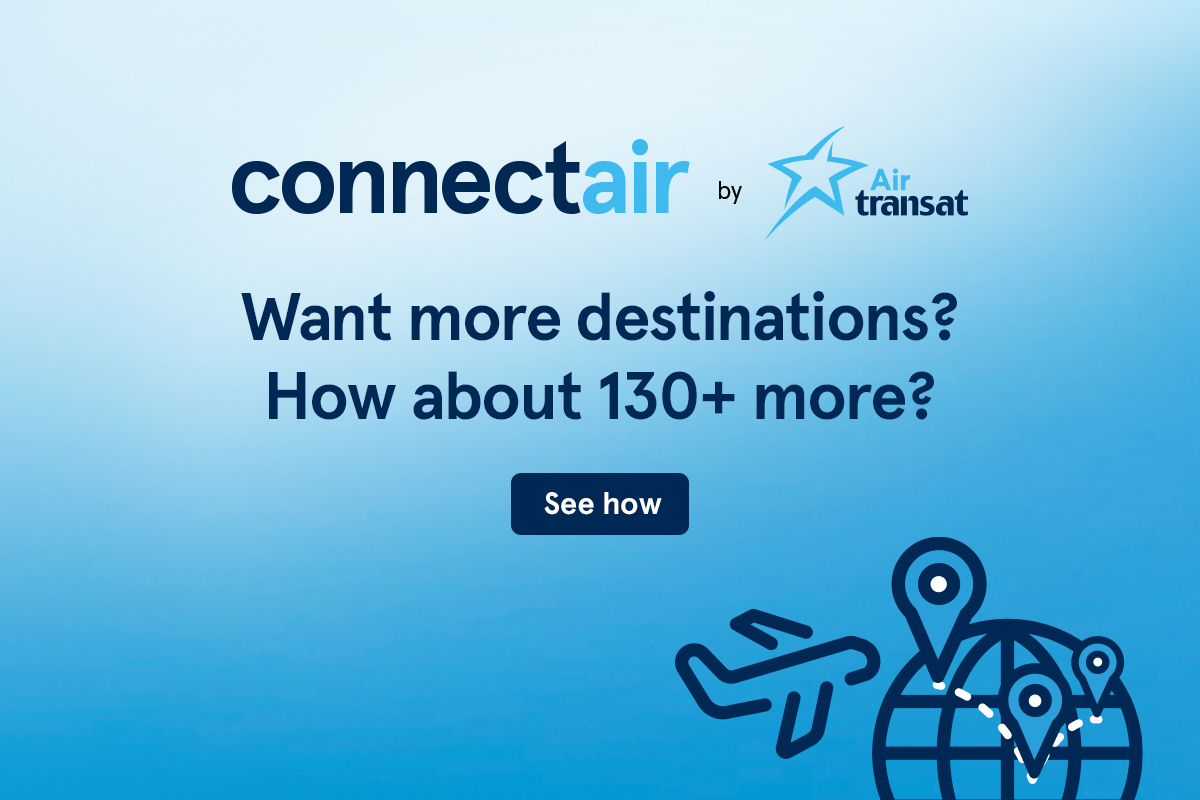 Air Transat 130+ more destinations with connectair by Air Transat Milled