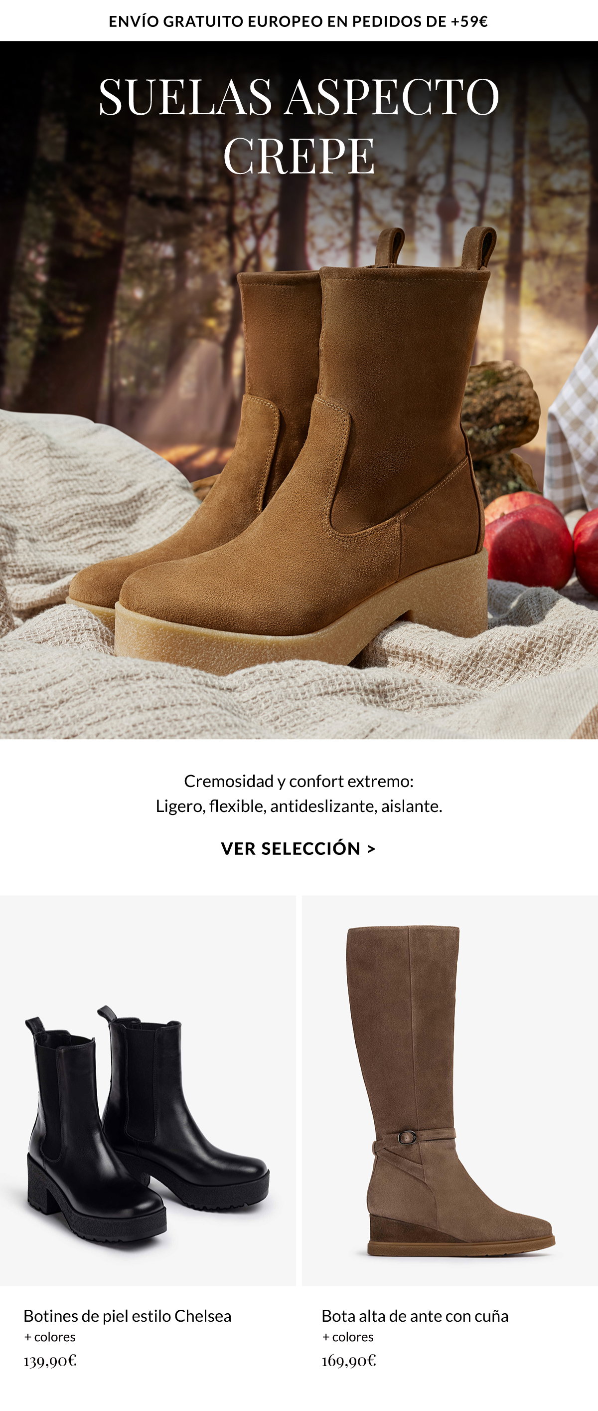 Bota plana para mujer Montevita-240 Serraje