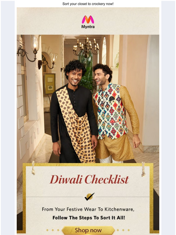 Myntra Click For A Diwali Checklist Milled