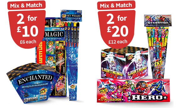 Mix & match 2 for £10 or 2 for £20