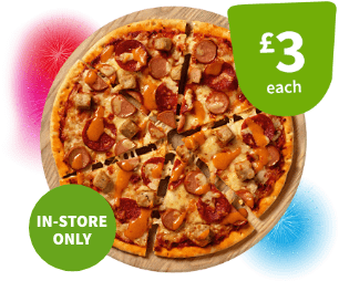 Pizza £3 each in-store only