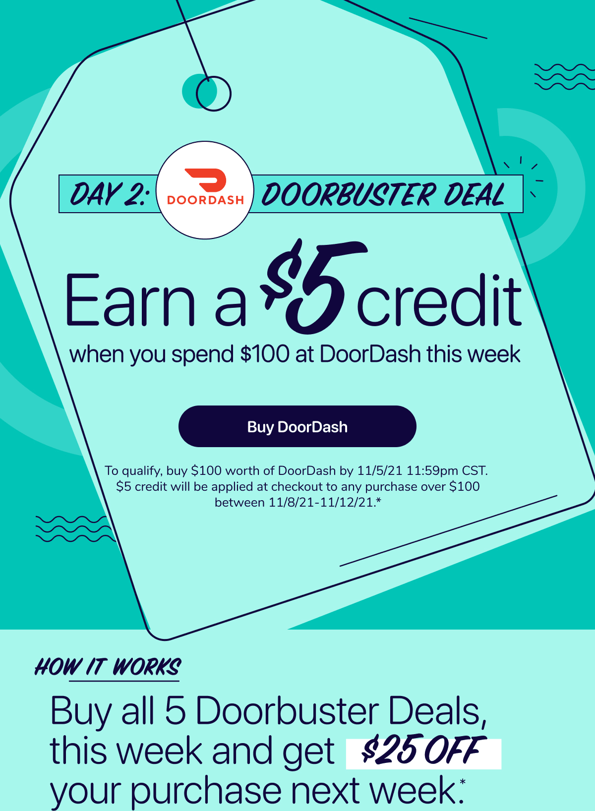 Get a $5 Credit at  Between Now and Sunday