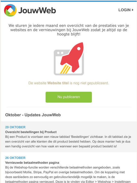 JouwWeb.nl: Update mail juli | Milled