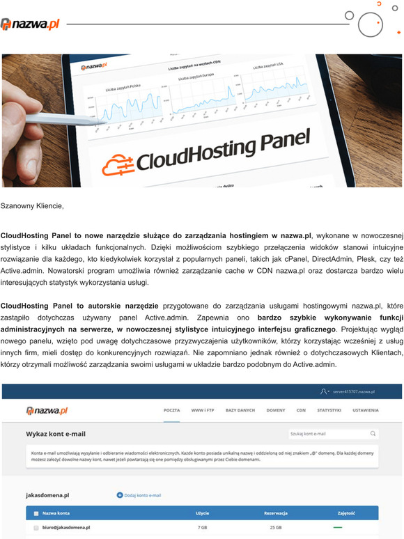 CloudHosting Panel do zarzdzania hostingiem w nazwa.pl