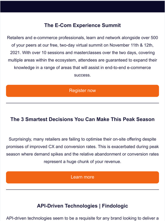The E-Com Experience Summit & Smart Peak Season Advice
