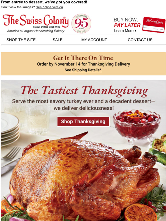 Swiss Colony Your Thanksgiving Dinner Headquarters Milled