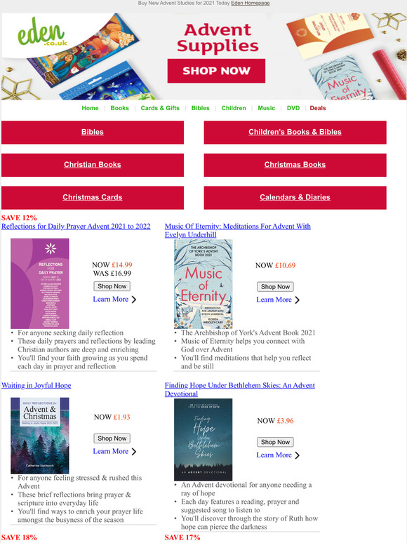 Eden NEW Advent Studies for 2021 Available NOW at Eden Milled