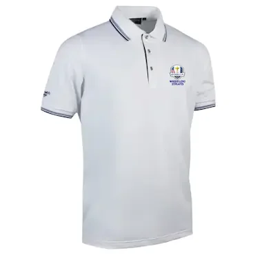 The 2020 Ryder Cup Glenmuir Ethan Tipped Performance Polo Shirt - White/Navy