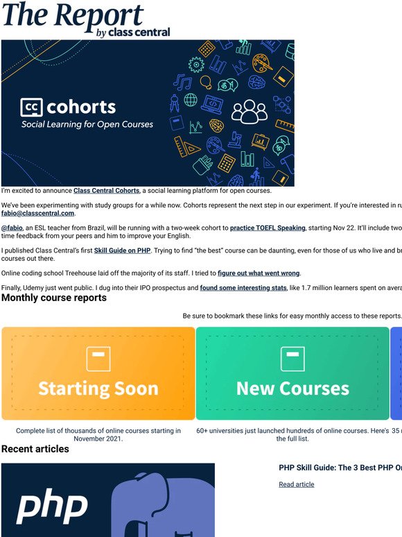 Class Central Cohorts: Social Learning for Open Courses