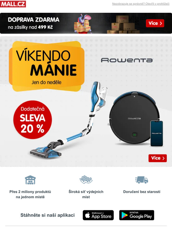Vkendomnie: Dodaten sleva 20 % na vybran produkty ROWENTA