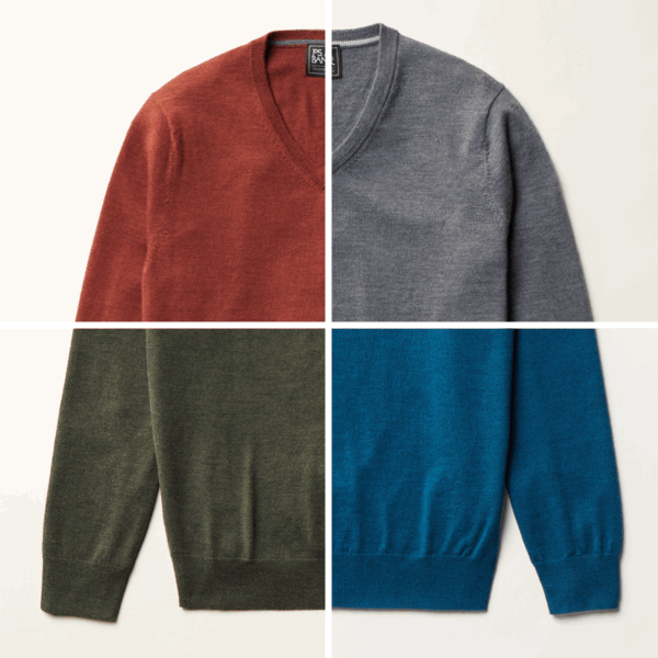 JoS A. Bank Our Merino Wool Sweater is the perfect seasonal layer
