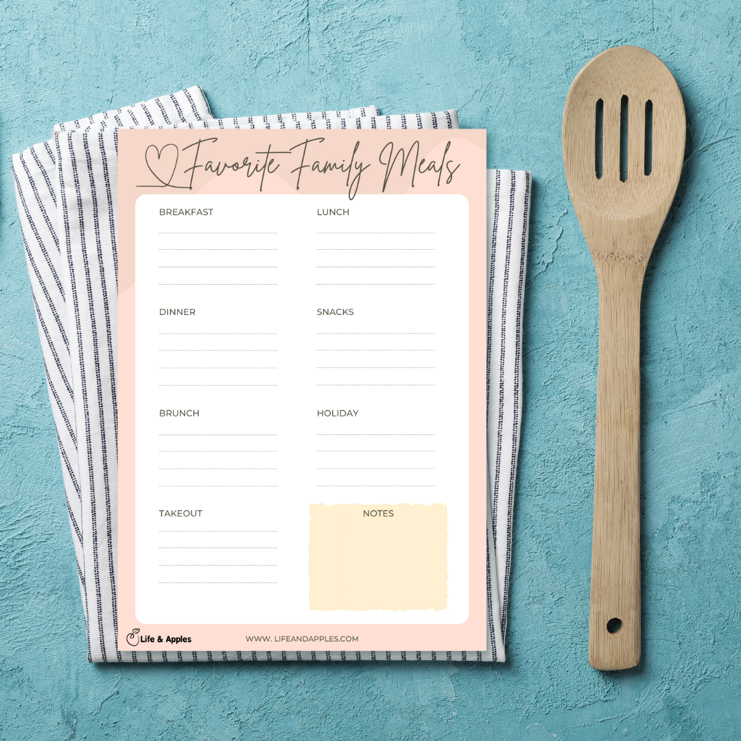 Life &amp; Apples: Favorite Family Meals (printable inside ) | Milled