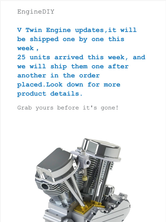 Enginediy Come On! Get Your V2 Engine!!! Milled