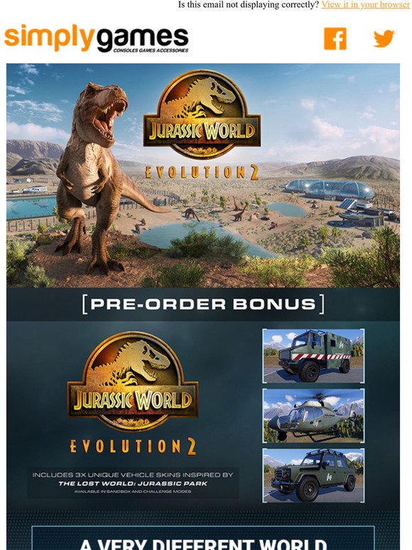 Jurassic World Evolution 2 Pre-Order Bonus!