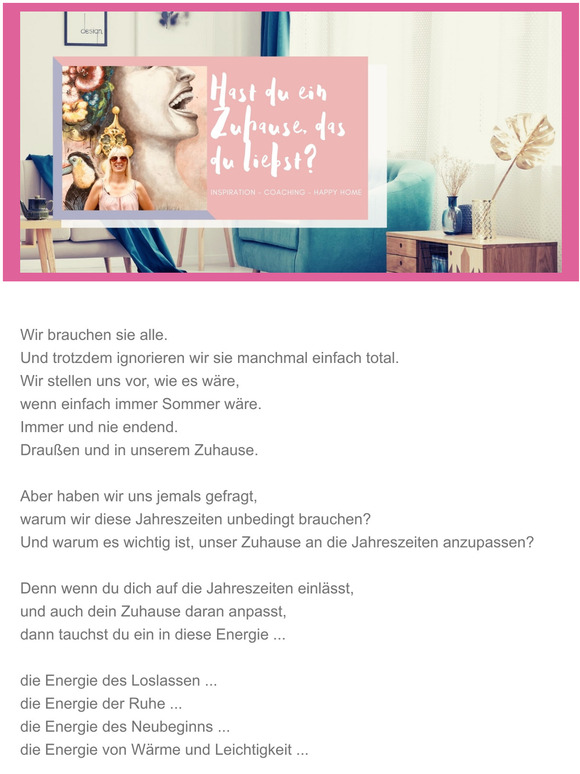 Sei dabei, beim kostenlosen Minikurs "Dein Zuhause im Flow der Jahreszeiten" 