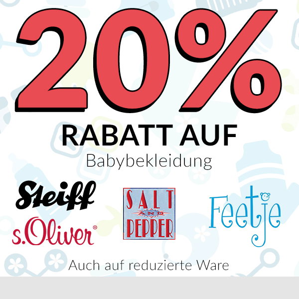 20% Rabatt auf Babybekleidung