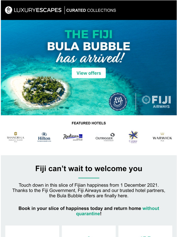luxury escapes UK Fiji Bula Bubble Dont Miss These Unbelievable Hotel