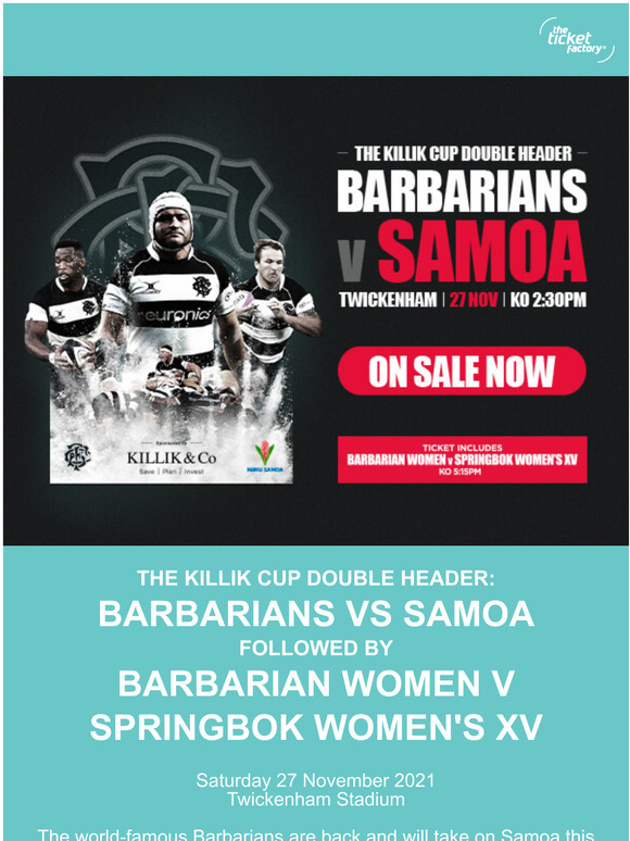 the ticket factory international rugby at twickenham barbarians v samoa milled the ticket factory international rugby at twickenham barbarians v samoa milled