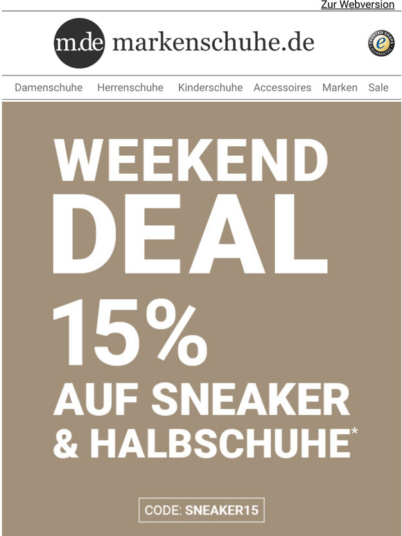 WEEKEND DEAL  15% auf Sneaker & Halbschuhe*