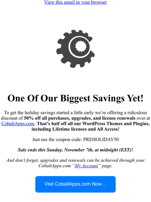 Cobalt Apps Pre-Holiday Sale, Some Of The Biggest Savings We've Offered!