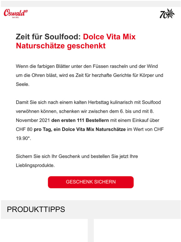 Jetzt Dolce Vita Mix Naturschtze geschenkt!