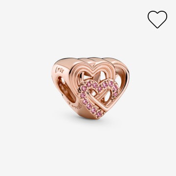 Intertwined Love Hearts Charm