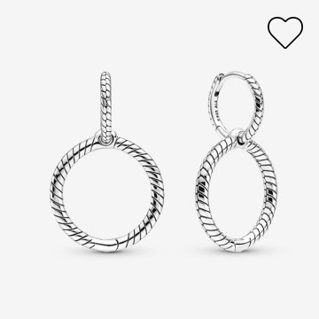 Pandora Moments Charm Double Hoop Earrings