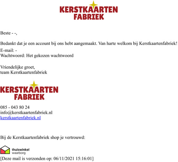 Kerstkaartenfabriek: Jouw account