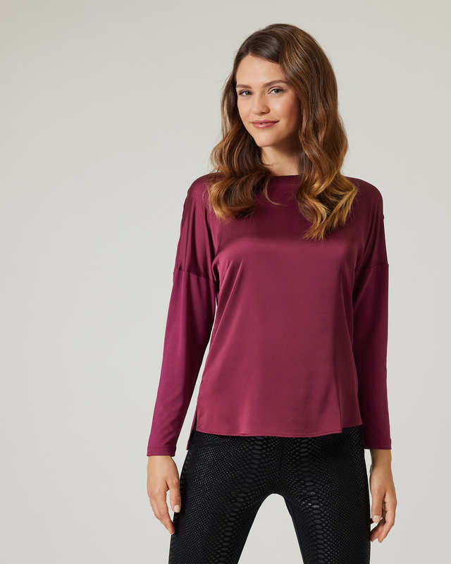 Shirt im Materialmix