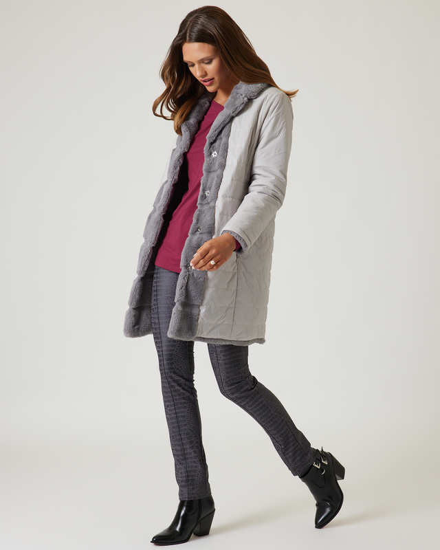 Wendejacke mit Webpelz
