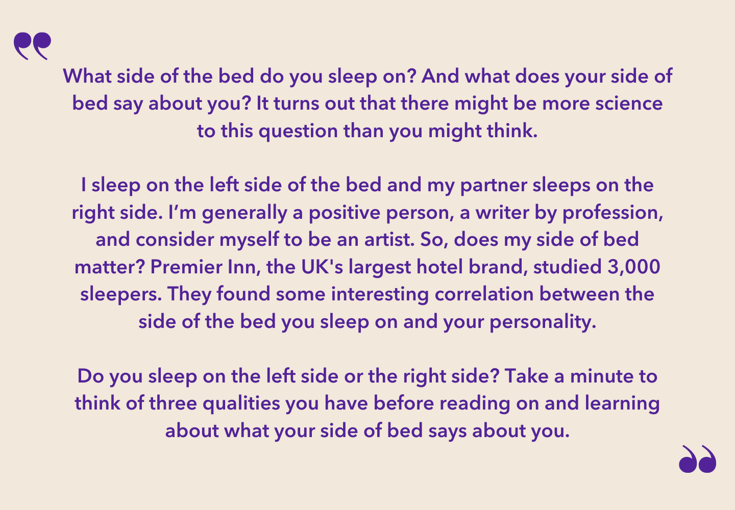 Polysleep CAFR The Polysleep Chronicles What Your Side of Bed Says