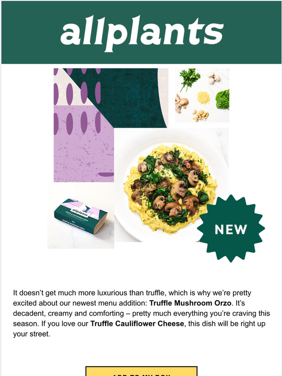 allplants Meet Our New Truffle Mushroom Orzo Milled