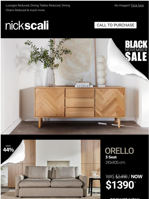 Nick Scali Online Black November Sale ON NOW Milled