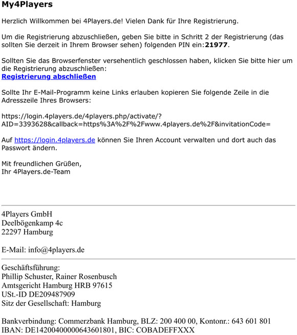 Ihre 4Players.ID