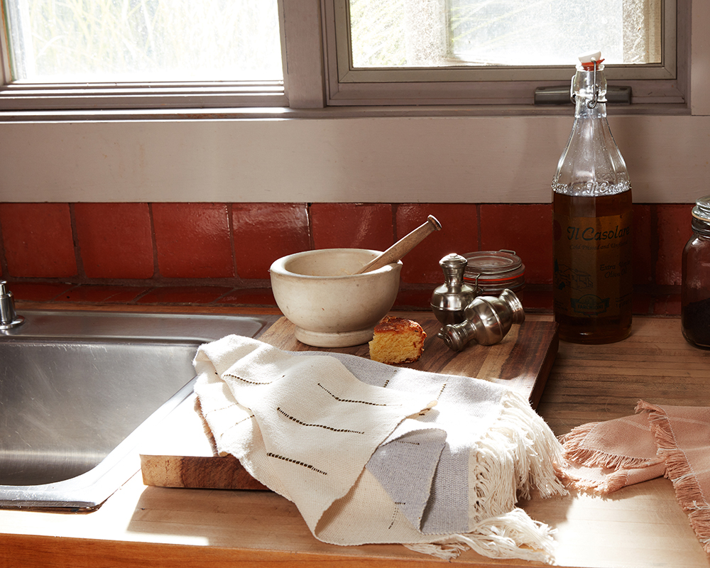 Sol Tea Towel in Rust - Handwoven Kitchen Towels