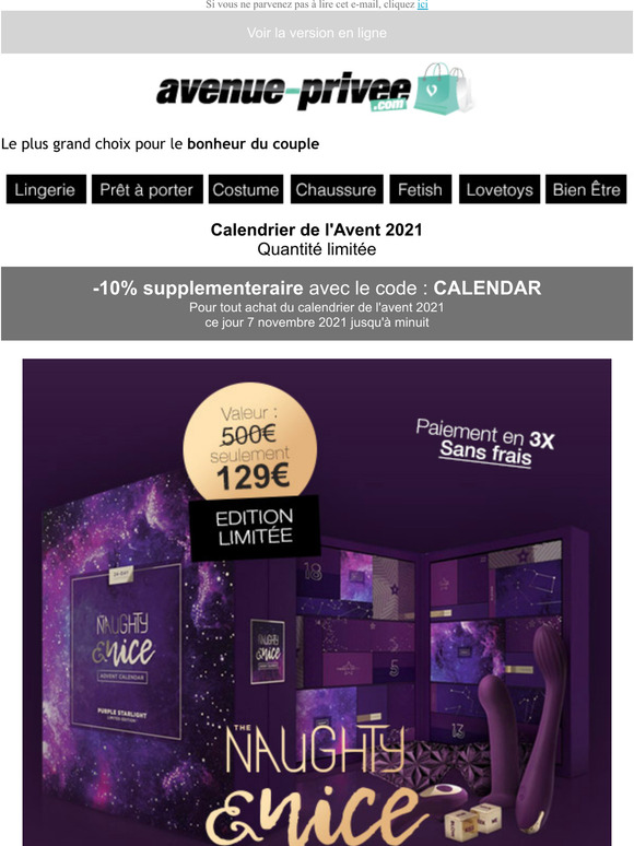   Calendrier de l'avent 2021    Plus que quelques pices disponible