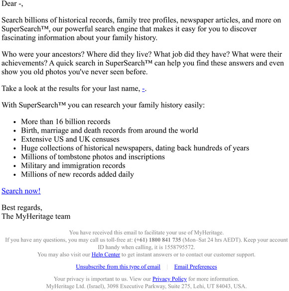 Search our global historical archive for your ancestors