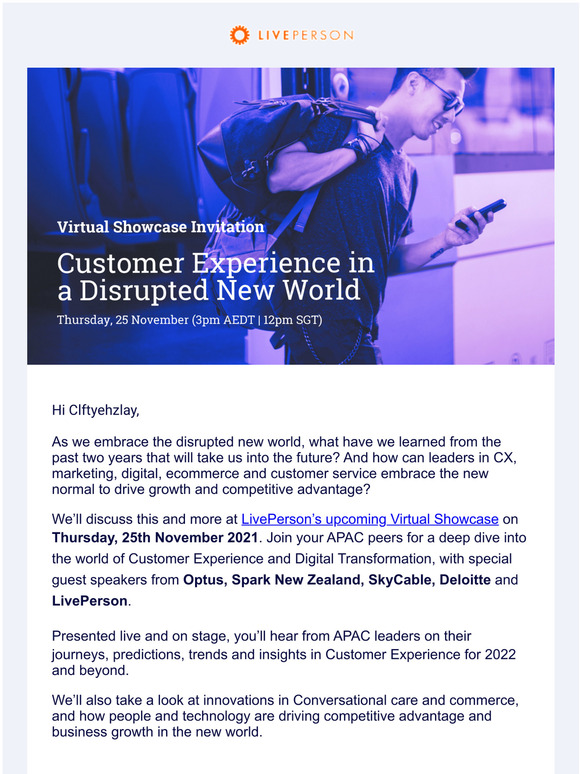 Virtual Showcase Invitation | Customer Experience in a Disrupted New World