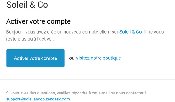 Activation du compte client