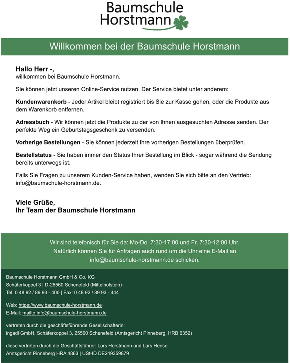Willkommen bei der Baumschule Horstmann