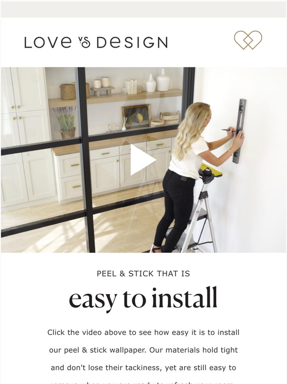 Easy to install Peel and Stick Wallpaper.