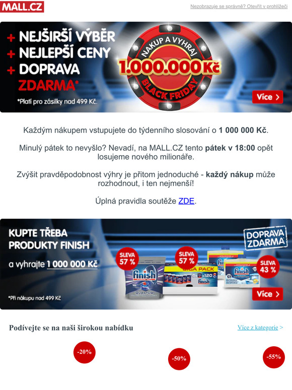 Black Friday na MALL.CZ - to je nejir vbr a nejlep ceny.