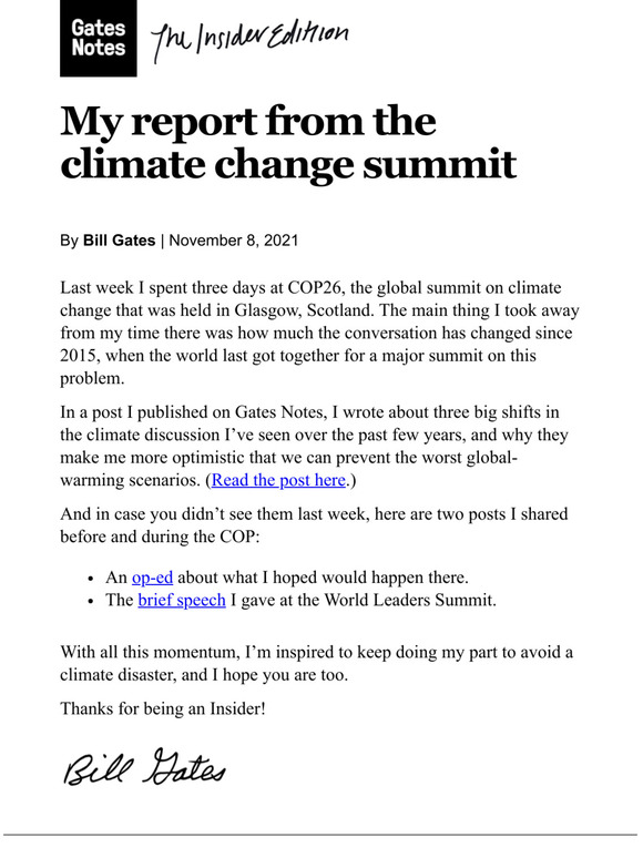 My report from the climate change summit