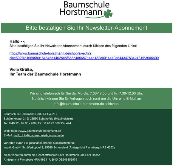 Bitte besttigen Sie Ihr Newsletter-Abonnement