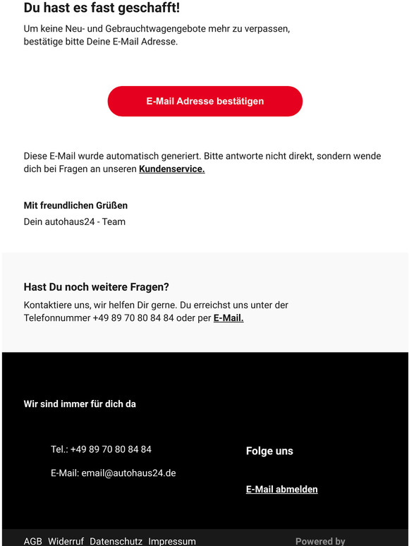 Besttigung Ihrer Anmeldung